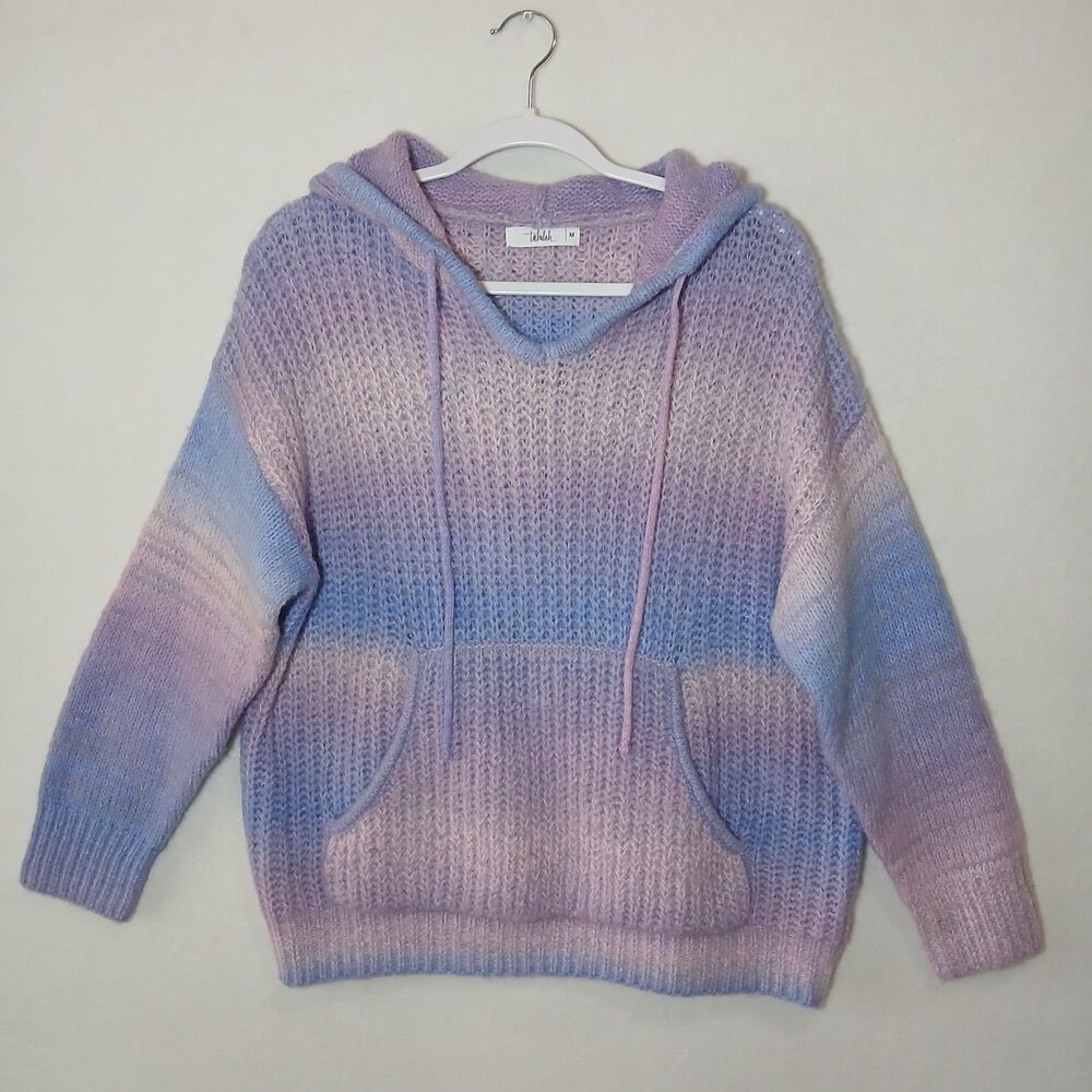 Talulah Ombré Knit Hooded Sweater Size Medium Wool Blend Warm Soft Cozy #1186